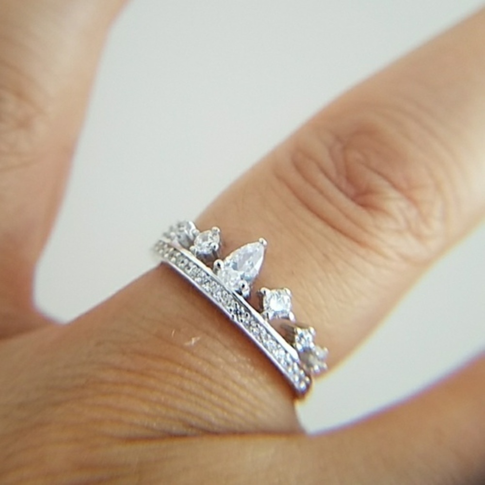 14k Gold plated Crown Princess Ring